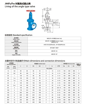 衬氟角式截止阀