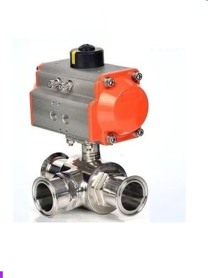 卫生级气动三通球阀